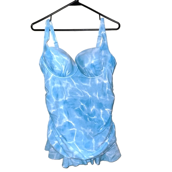 New Torrid Blue Push Up One-Piece Skirted Swimsuit 0 0X - Picture 1 of 12
